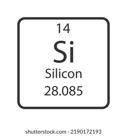 Silicon symbol. Chemical element of the periodic table. Vector illustration.