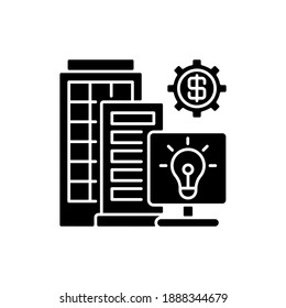 Silicon Valley Black Glyph Icon. High Technology And Innovation Center. Information Technology Workers. High-tech Companies. Silhouette Symbol On White Space. Vector Isolated Illustration