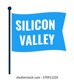 Silicon Valley Flag Icon Symbol Flat: Vector De Stock (libre De ...