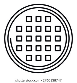 Silicon wafer icon showing microchips for electronics and semiconductor industry
