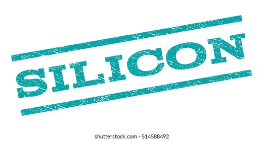 Silicon watermark stamp. Text caption between parallel lines with grunge design style. Rubber seal stamp with unclean texture. Vector color ink imprint on a white background.