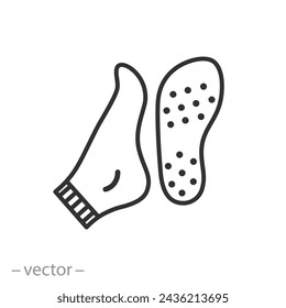 silicone antislip socks icon, anti-slip surface, non slip sole, vector illustration eps 10