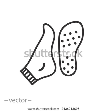 silicone antislip socks icon, anti-slip surface, non slip sole, vector illustration eps 10