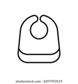 Icono de babero de bebé de silicona. Vector. Estilo de línea.
