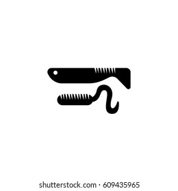 Silicone bait vector logo illustration isolated sign symbol. Icon pictogram for web graphics