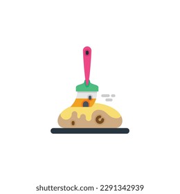 Silicone baking brush, pastry brush flat icons. Vector illustration. Isolated icon suitable for web, infographics, interface and apps.