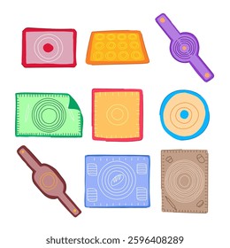 silicone baking mat set cartoon. reusable sheet, oven liner, cooking heat silicone baking mat sign. isolated symbol vector illustration