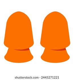 Silicone earplugs vector cartoon illustration isolated on a white background.