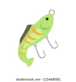 Silicone fish bait color vector icon. Flat design