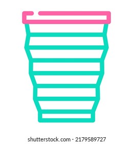 silicone folding cup color icon vector. silicone folding cup sign. isolated symbol illustration