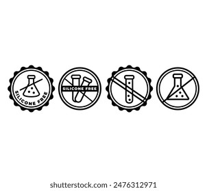 silicone free icons symbol vector design black white color template sets