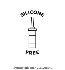 Icono de etiqueta libre de silicona en icono de estilo de línea negra, estilo aislado en fondo blanco