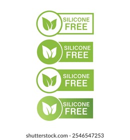 Silicone Free Label Icon Set Vector Design.