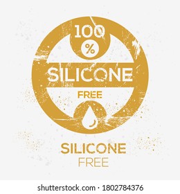 (Silicone free) label sign, vector illustration.