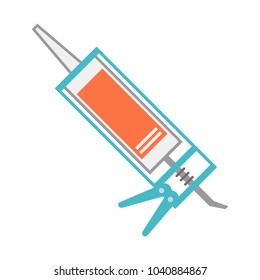 Silicone gun, flat style vector illustration