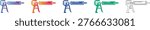 Silicone Gun Tool Icons Set vol 1808