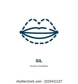 Silicone icon. Linear vector illustration from plastic surgery collection. Outline silicone icon vector. Thin line symbol for use on web and mobile apps, logo, print media.