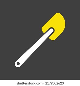 Silicone kitchen spatula vector glyph icon. Kitchen appliances. Graph symbol for cooking web site design, logo,  UI