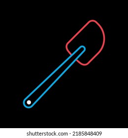 Vector espátula de cocina de silicona aislado en el icono negro. Aparatos de cocina. Símbolo gráfico para cocinar diseño de sitio web, logotipo, aplicación, interfaz de usuario