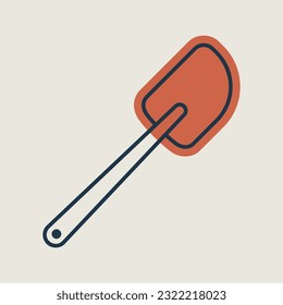 Silicone kitchen spatula vector isolated icon. Kitchen appliances. Graph symbol for cooking web site design, logo, app, UI