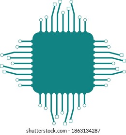 Silicone microchip on white background