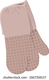 Silicone oven mitts, illustration, vector on a white background.