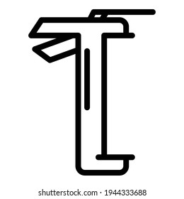 Icono de pistola de silicona. Icono del vector de pistola de silicona de contorno para diseño web aislado en fondo blanco