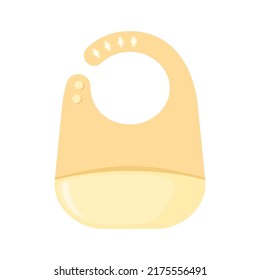 Silicone or plastic baby bib with a pocket icon in flat style isolated on white background. svg