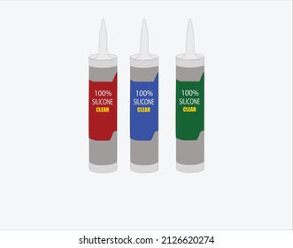 SILICONE SEALANT USED FOR BUILDING CONSTRUCTION VECTOR ILLUSTRATION