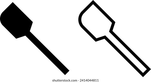 silicone spatula icon, sign, or symbol in glyph and line style isolated on transparent background. Vector illustration