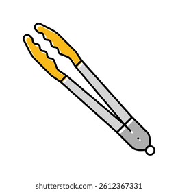 silicone tongs kitchen cookware color icon vector. silicone tongs kitchen cookware sign. isolated symbol illustration
