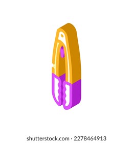 silicone tongs kitchen cookware isometric icon vector. silicone tongs kitchen cookware sign. isolated symbol illustration