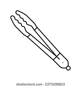 silicone tongs kitchen cookware line icon vector. silicone tongs kitchen cookware sign. isolated contour symbol black illustration