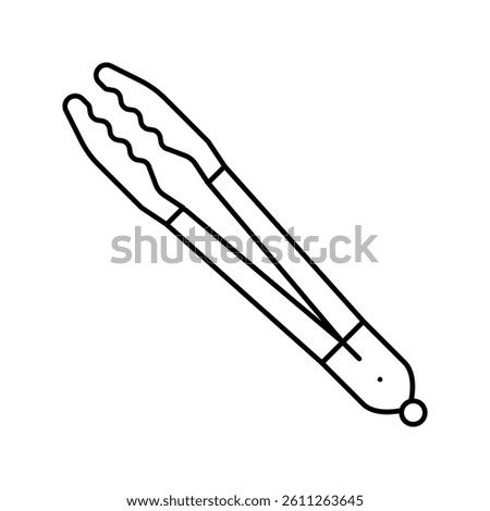silicone tongs kitchen cookware line icon vector. silicone tongs kitchen cookware sign. isolated contour symbol black illustration