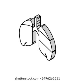 Vector de icono isométrico de enfermedad de silicosis. signo de enfermedad de silicosis. ilustración de símbolo aislado