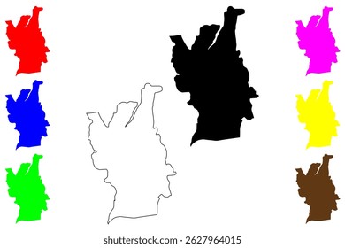 Siliguri city (Republic of India, State of West Bengal) map vector illustration, scribble sketch Shiliguri map