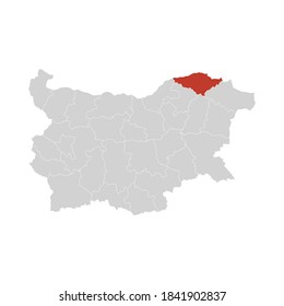 Silistra Highlighted on Bulgaria Map Eps 10