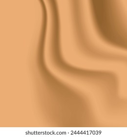 Seidenbeige Hintergrund. Abstraktes Vektorgrafik-Muster mit Kopierraum. Flüssigwellenstruktur, glatter drapierter Bildschirmhintergrund. Hochzeit Stoff, Satin. Wellenförmiges Design für Banner, Karte, Postkarte, Hintergrund.