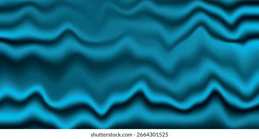 Fondo azul de seda. Patrón de Vector Abstractas con espacio de copia. Textura líquida de la onda, Fondo de pantalla liso de la cortina. Tela de Boda, satén. Diseño ondulado para el Anuncio, tarjeta, postal, telón de fondo.