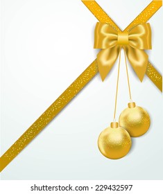 Silk bow with Christmas ball