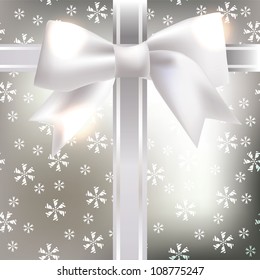 Silk bow on the abstract background