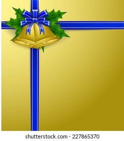 Silk bow, ribbon, bells