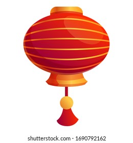 Silk chinese lantern icon. Cartoon of silk chinese lantern vector icon for web design isolated on white background
