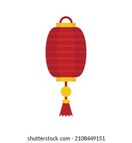 Silk chinese lantern icon. Flat illustration of silk chinese lantern vector icon isolated on white background