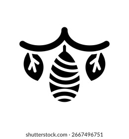 Ilustração do vetor de glifo do ícone do casulo de seda