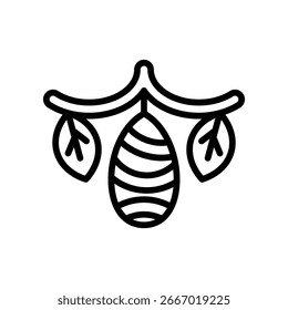 Ilustração do vetor da linha do ícone do casulo de seda