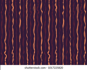 Silk curved stripes vertical lines vector shirt pattern. Thin intersecting and parallel bent lines, curve wavy ribbons clothing textile.  Wavy stripes ripple silk fabric texture abstraction.