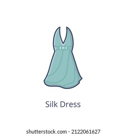 silk dress icon in vector. logotype