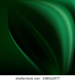 Silk emerald drape for Wallpaper. Green natural background with soft folds. Fresh green color.