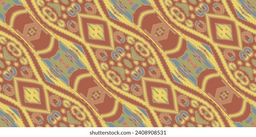 Silk fabric Patola sari Pattern Seamless Native American, Motif embroidery, Ikat embroidery vector Design for Print figure tribal ink on cloth patola sari